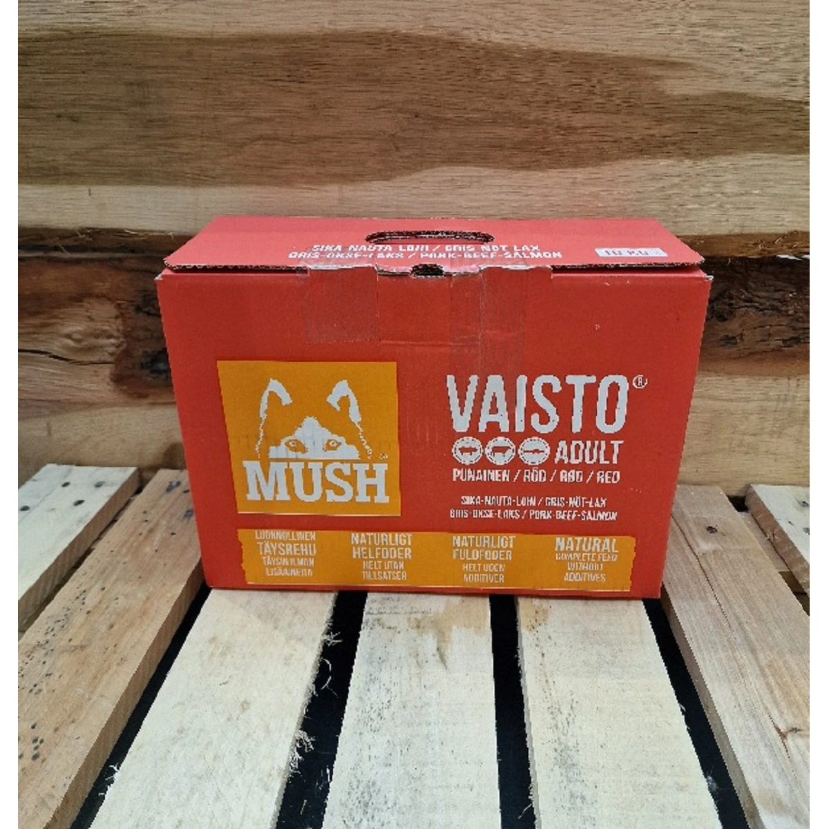 MUSH Vaisto Rød Gris Okse Laks XL 10 kg - Naturligt BARF-foder til hunde